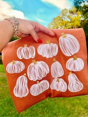 Fall Pumpkin Print Comfort Colors Tshirt Small-XL